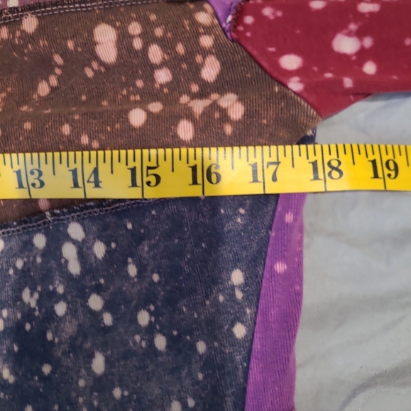 Jayli Bolo Patchwork hippie tunic mini dress punk Women SZ S/M**bleach splatter - Picture 7 of 9